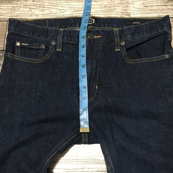 RVCA Hexed Slim Jeans Men’s 32x30 Dark Wash Blue Denim - Picture 3 of 11